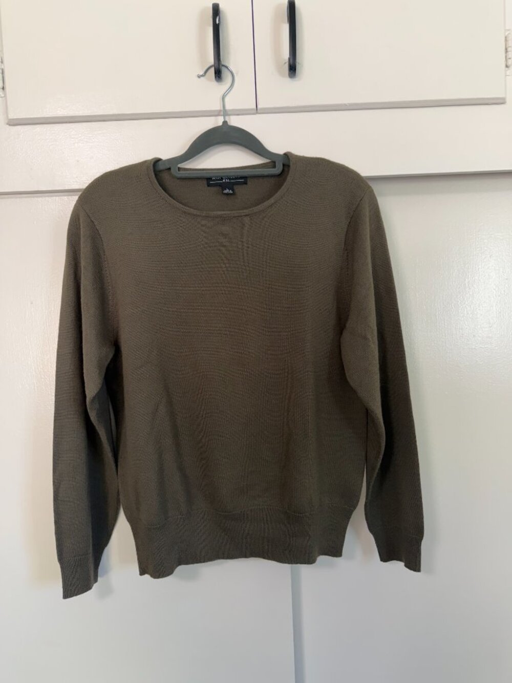 Kasper Knits A.S.L Brownish Dark Olive Green Knit Long Sleeve Top